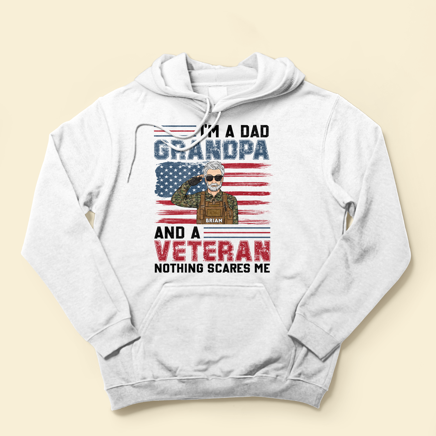 Grandpa And A Veteran. Nothing Scares Me - Personalized Shirt - Father's Day, Birthday Gift For Veteran Granpa, Grandfather, Dad