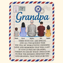 Grandpa Times With You Are Special And All Too Quickly Pass - Personalized Blanket