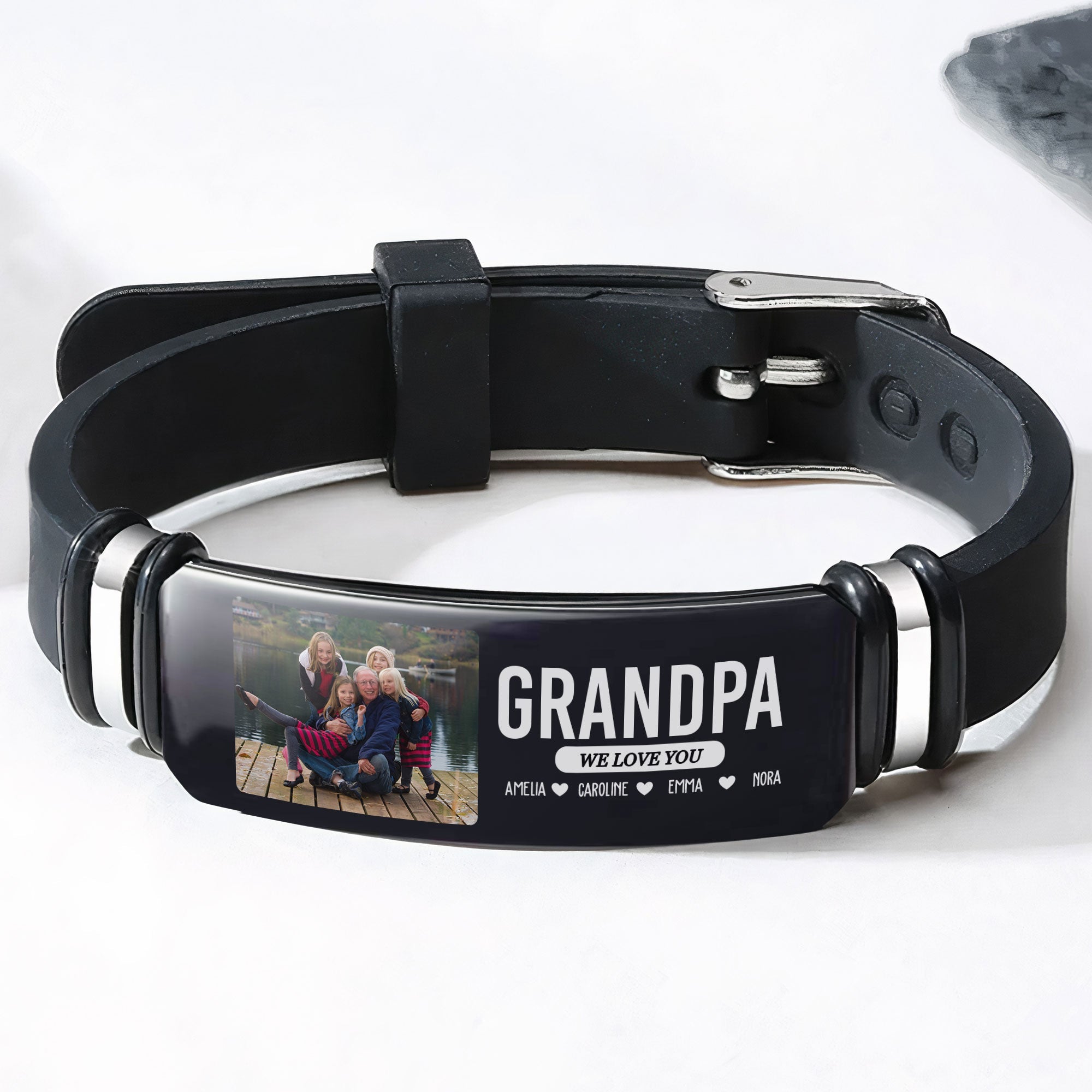 Grandpa We Love You Father's Day Gift For Men Dad - Personalized Photo Bracelet