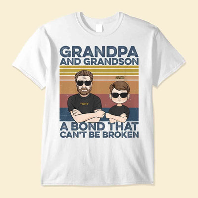 Grandpa, Grandma And Grandson, Granddaughter Bond - Personalized Shirt