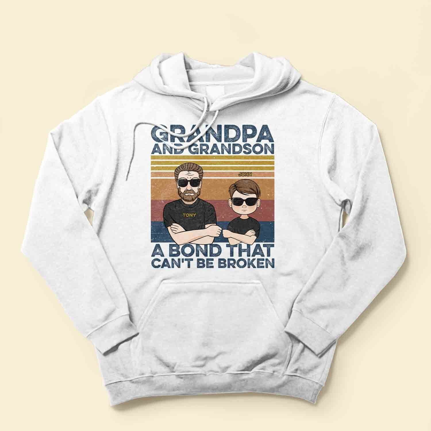Grandpa, Grandma And Grandson, Granddaughter Bond - Personalized Shirt - Gifts For Grandpa, Grandparents