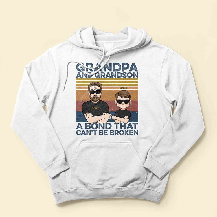 Grandpa, Grandma And Grandson, Granddaughter Bond - Personalized Shirt - Gifts For Grandpa, Grandparents
