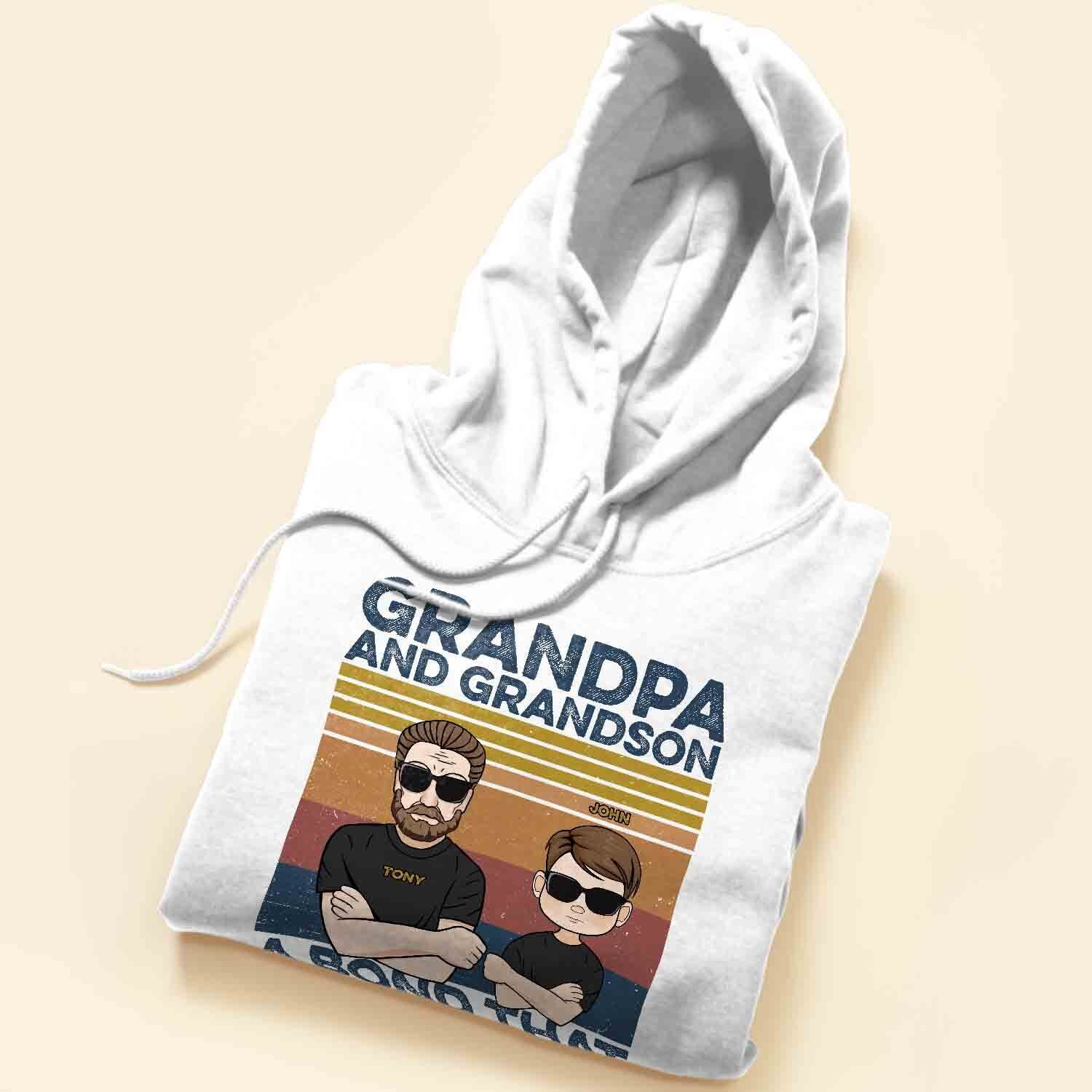 Grandpa, Grandma And Grandson, Granddaughter Bond - Personalized Shirt - Gifts For Grandpa, Grandparents
