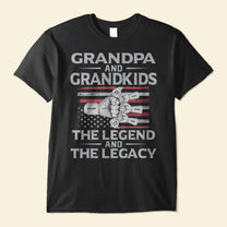 Grandpa & Grandson/Granddaughter, The Legend And The Legacy - Personalized Shirt - Birthday, Grandparents' Day Gift For Grandpa, Pop, Papa, Grandson, Granddaughter