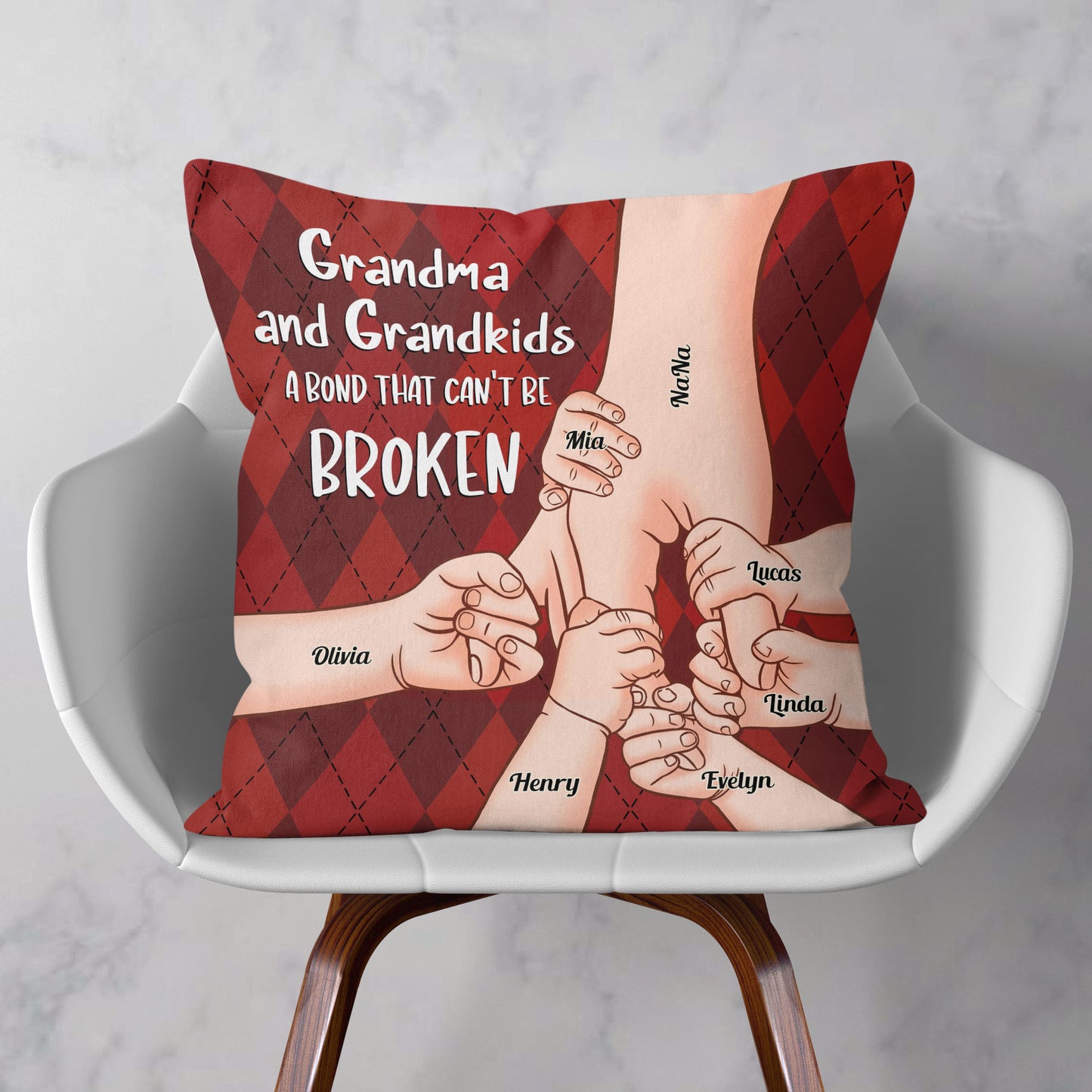 Grandparent And Grandkid A Bond That Can't Be Broken - Personalized Pillow (Insert Included)