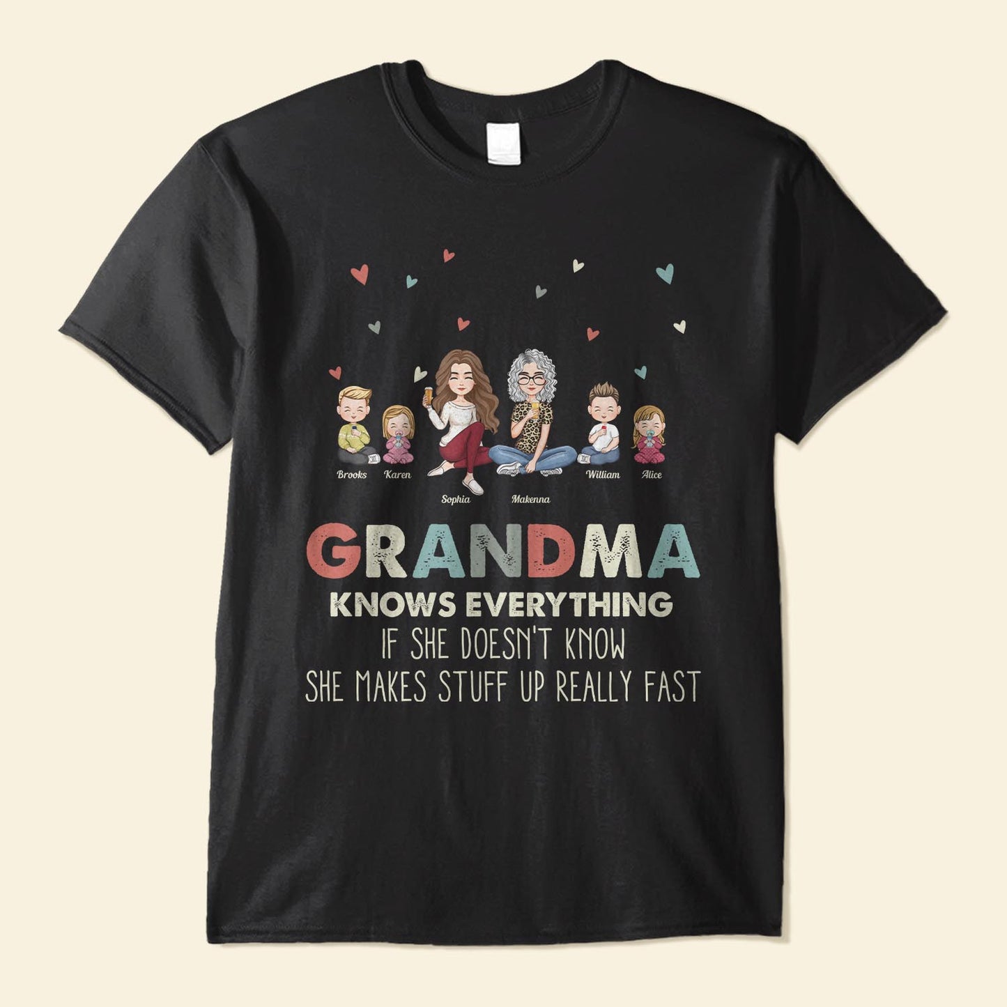 Grandparent Know Everything - Personalized Shirt - Birthday, Loving Gift For Grandma, Grandpa