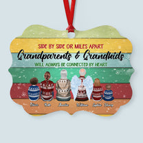 Grandparents And Grandkids Linked Forever - Personalized Aluminum Ornament - Christmas Gift For Grandma, Grandpa