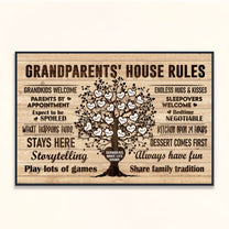 Grandparents House Rules - Personalized Poster/Canvas - Birthday & Christmas Gift For Grandma Grandpa