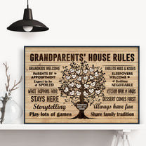 Grandparents House Rules - Personalized Poster/Canvas - Birthday & Christmas Gift For Grandma Grandpa