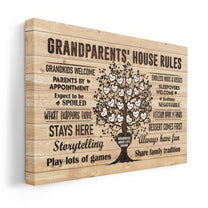 Grandparents House Rules - Personalized Poster/Wrapped Canvas - Birthday & Christmas Gift For Grandma Grandpa