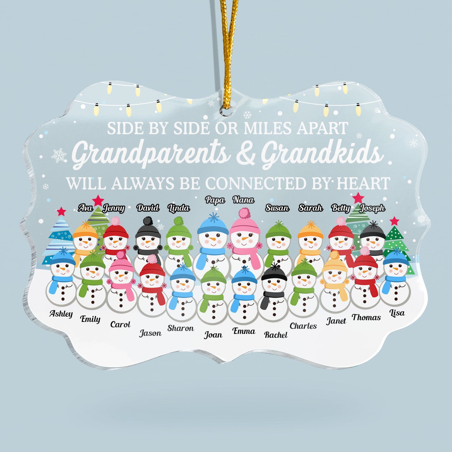 JANDEL Christmas House Family of 2-8 Personalized Christmas Tree Ornament  2021 Custom for Grandparents, Parents, Kids, Neighbors 