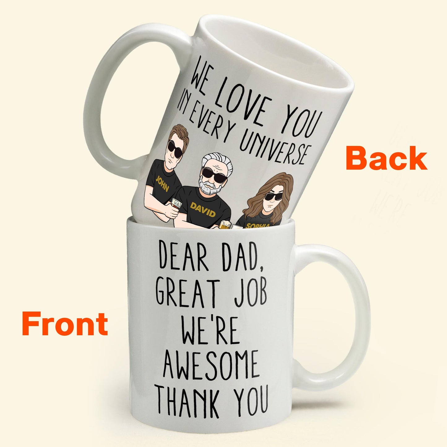 Great Job We're Awesome Thank You - Personalized Mug - Father's Day, Birthday Gift For Dad, Father, Husband, Daughter, Son