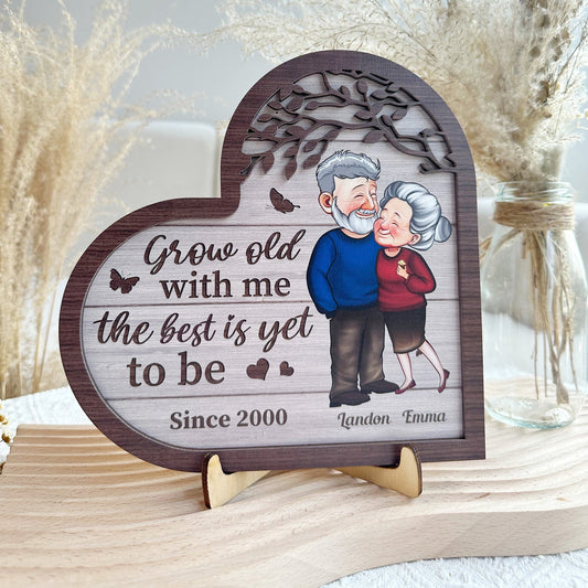 Grow Old With Me Couples Anniversary - Personalized Wooden Plaque