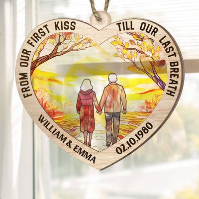 Grow Old With Me The Best Is Yet To Be Anniversary - Personalized Suncatcher Ornament