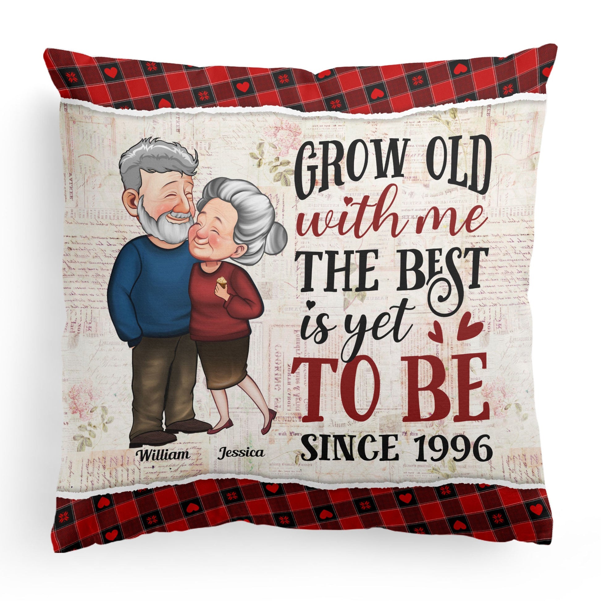 Grow Old With Me The Best Is Yet To Be Old Couples - Personalized Pillow (Insert Included)