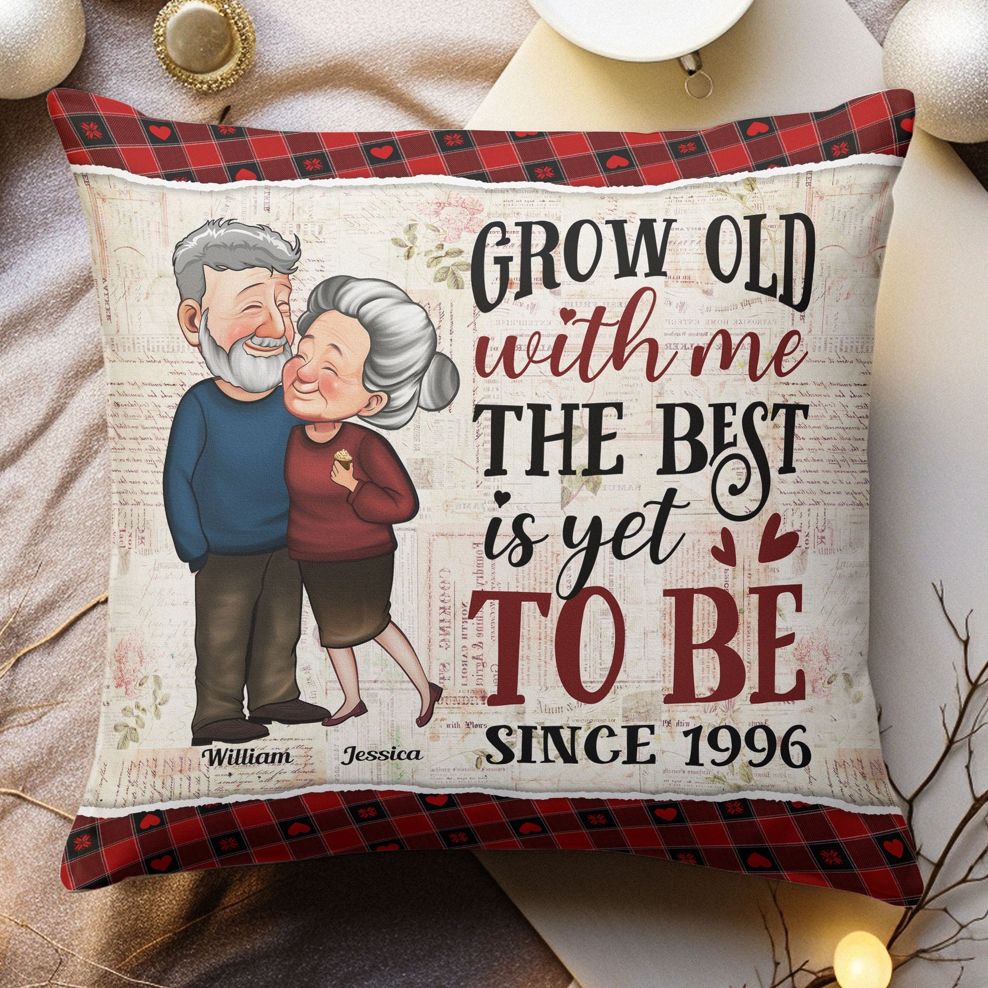 Grow Old With Me The Best Is Yet To Be Old Couples - Personalized Pillow (Insert Included)