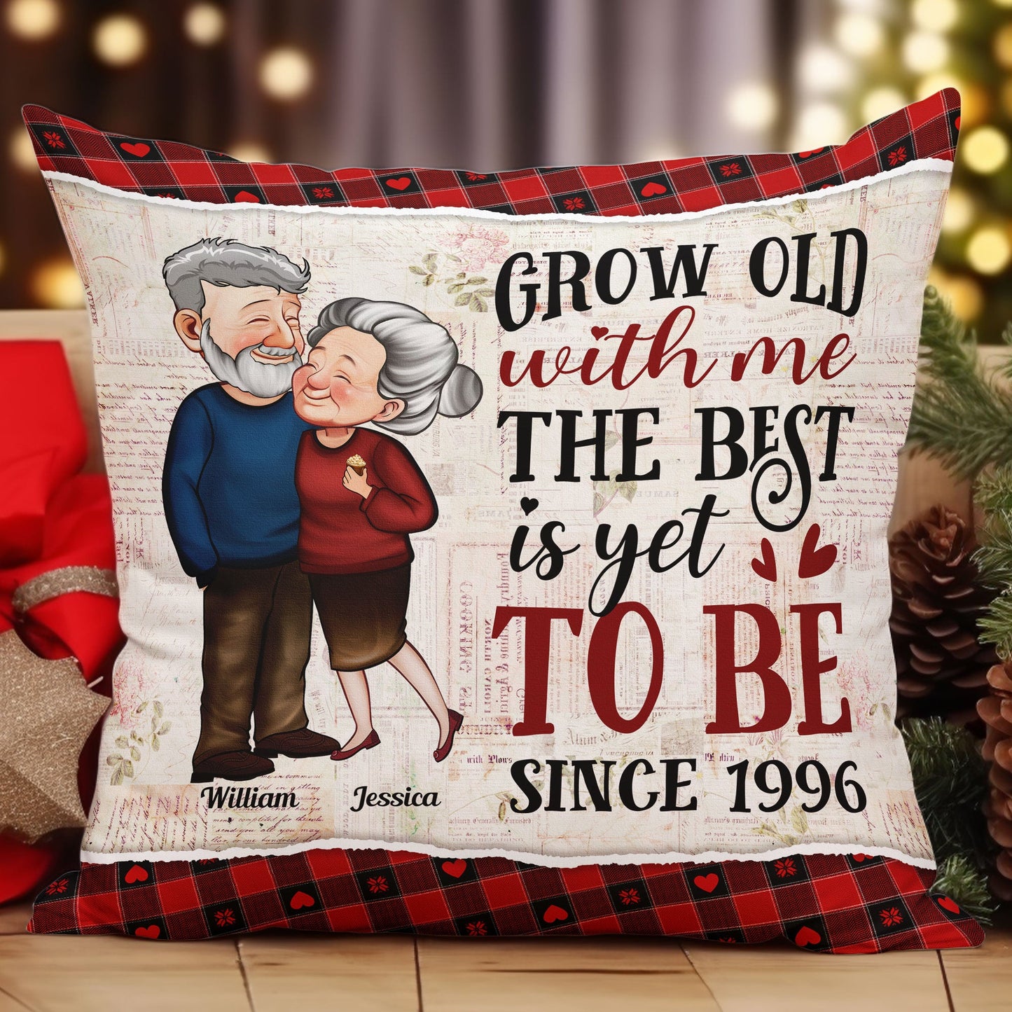 Grow Old With Me The Best Is Yet To Be Old Couples - Personalized Pillow (Insert Included)