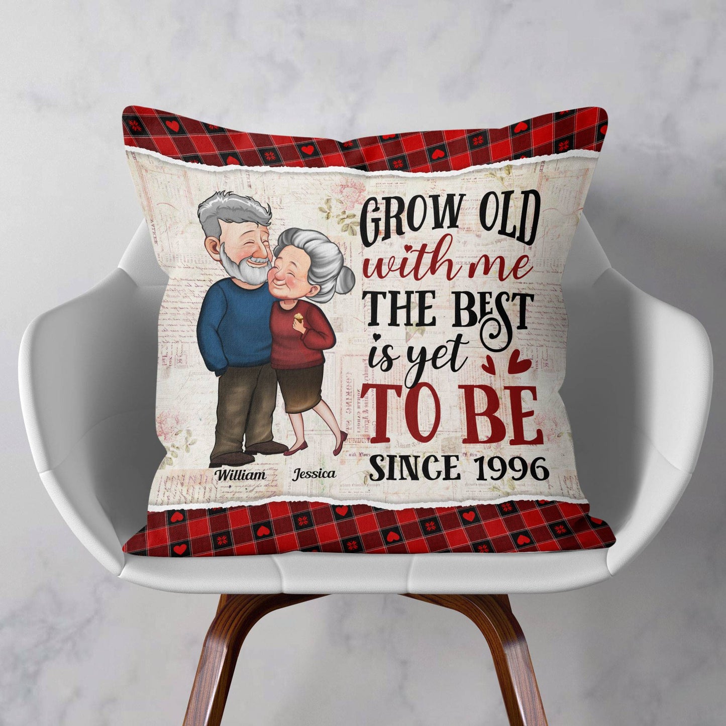 Grow Old With Me The Best Is Yet To Be Old Couples - Personalized Pillow (Insert Included)