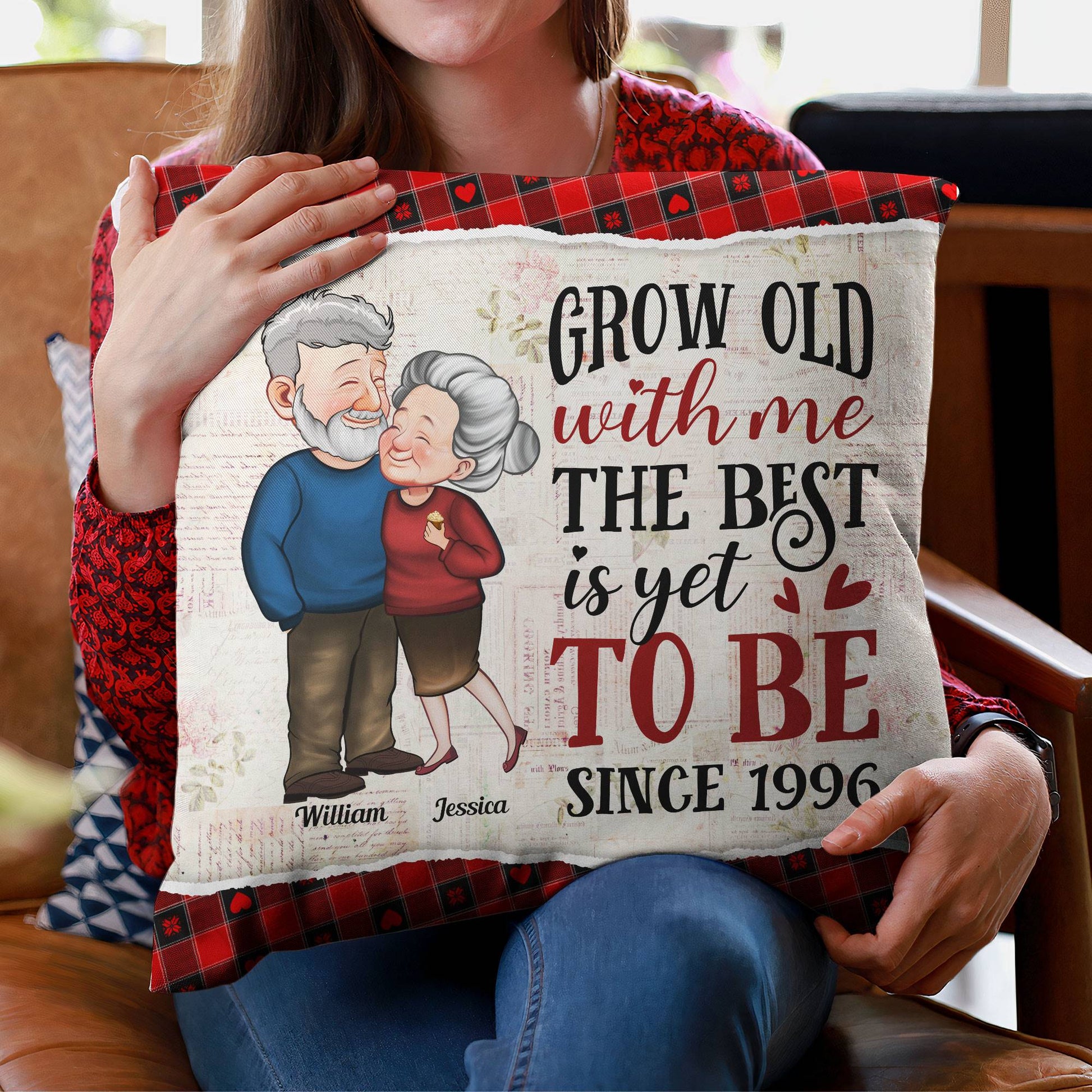 Grow Old With Me The Best Is Yet To Be Old Couples - Personalized Pillow (Insert Included)