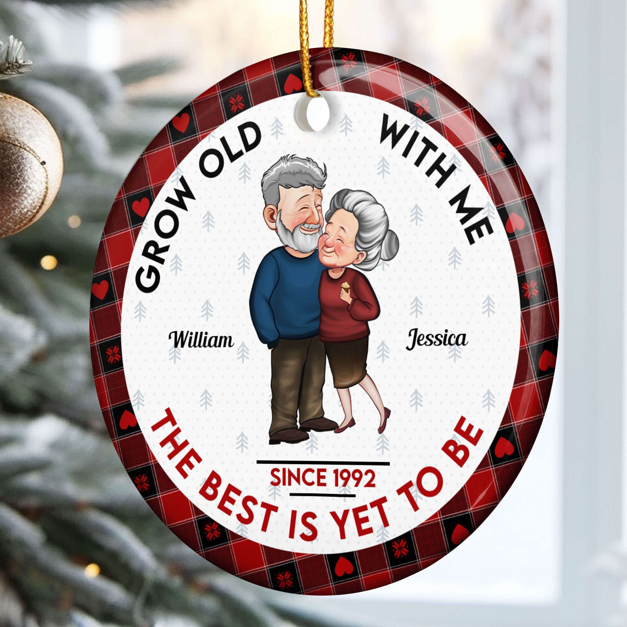 Grow Old With Me The Best Is Yet To Be - Personalized Ceramic Ornament