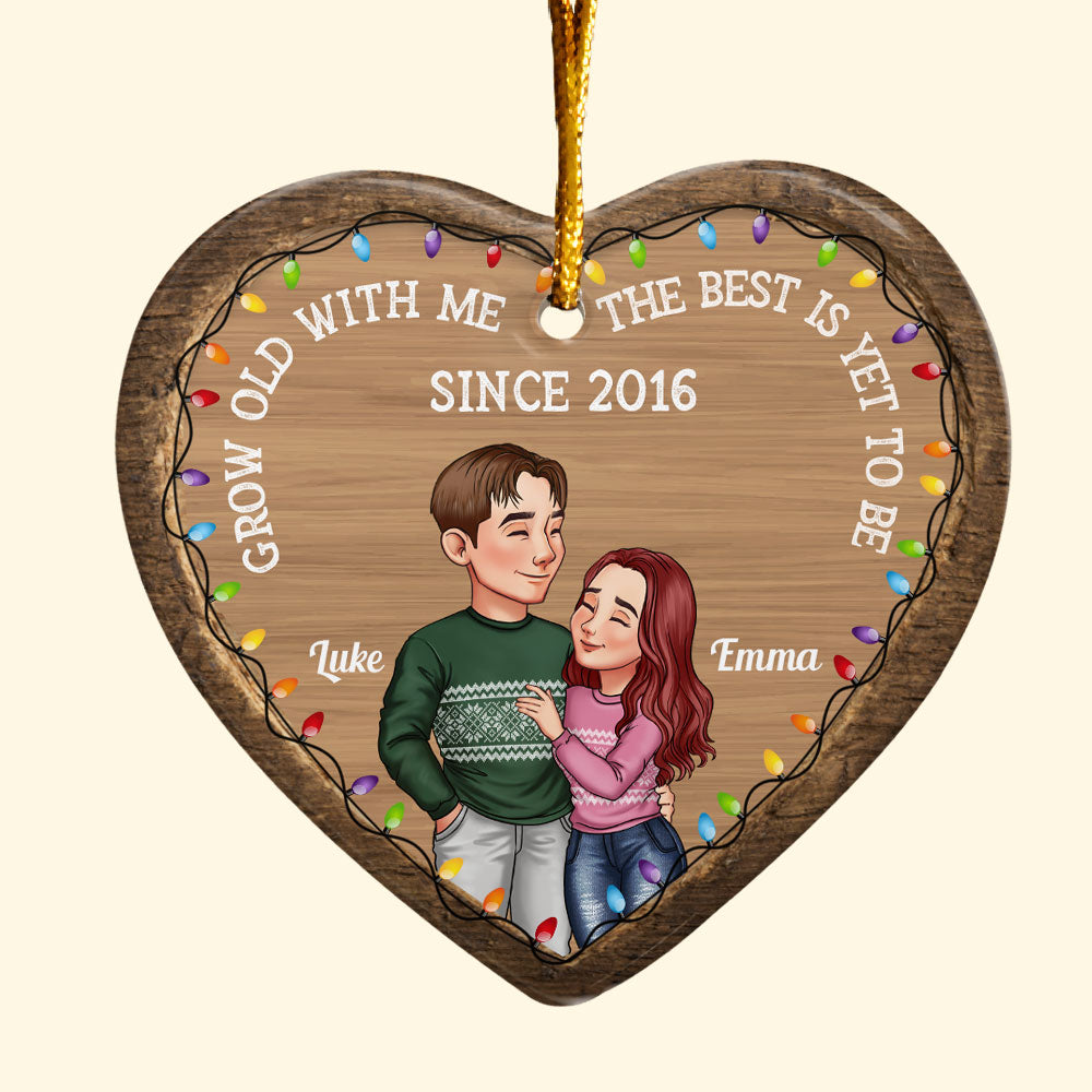 Grow Old With Me The Best Is Yet To Be - Personalized Ceramic Ornament