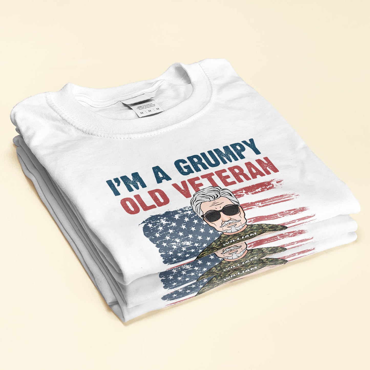 Grumpy Old Veteran - Personalized Shirt - Fathers Day Gift For Veteran Dad, Papa, Grandpa