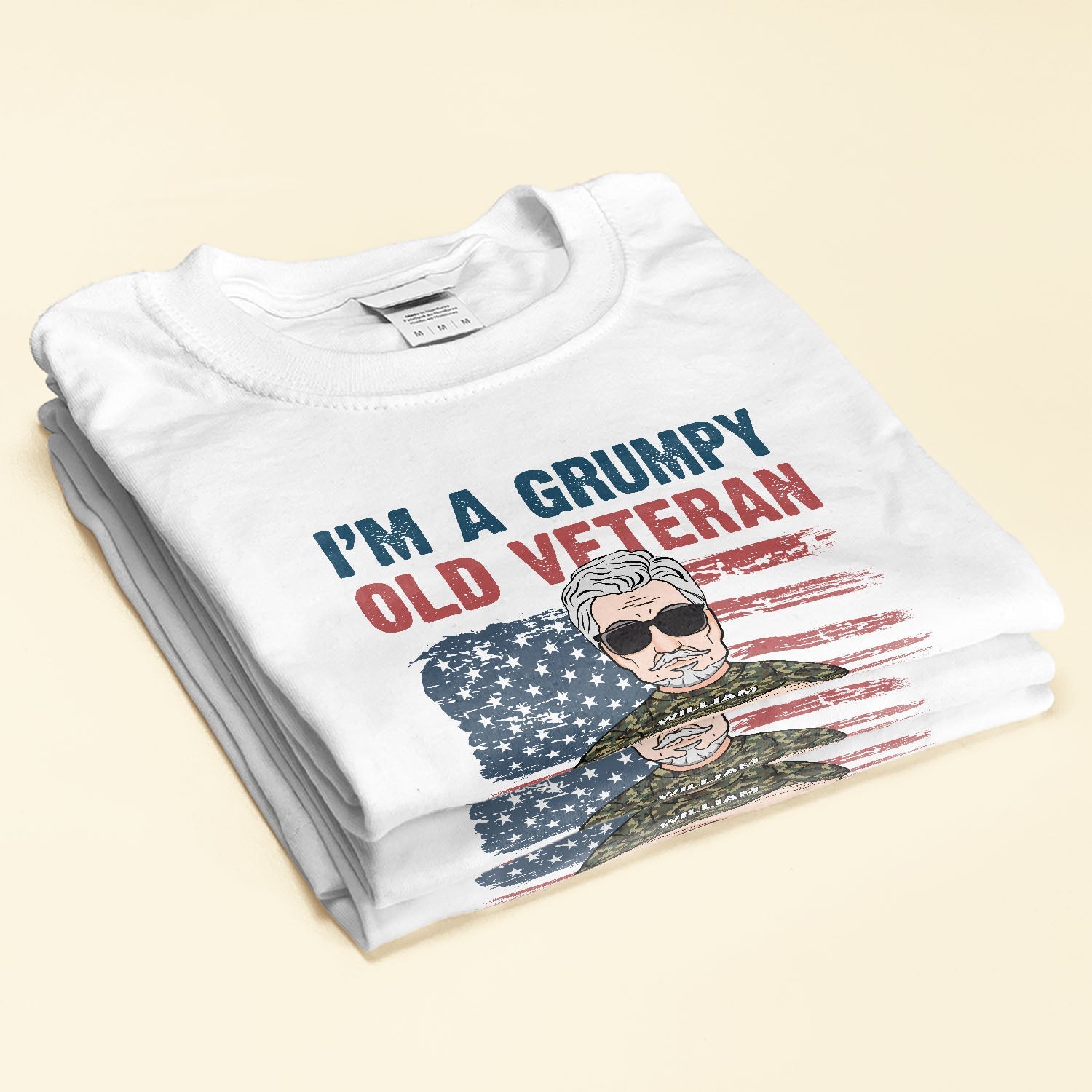 Grumpy Old Veteran - Personalized Shirt - Fathers Day Gift For Veteran Dad, Papa, Grandpa