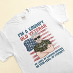 Grumpy Old Veteran - Personalized Shirt - Fathers Day Gift For Veteran Dad, Papa, Grandpa