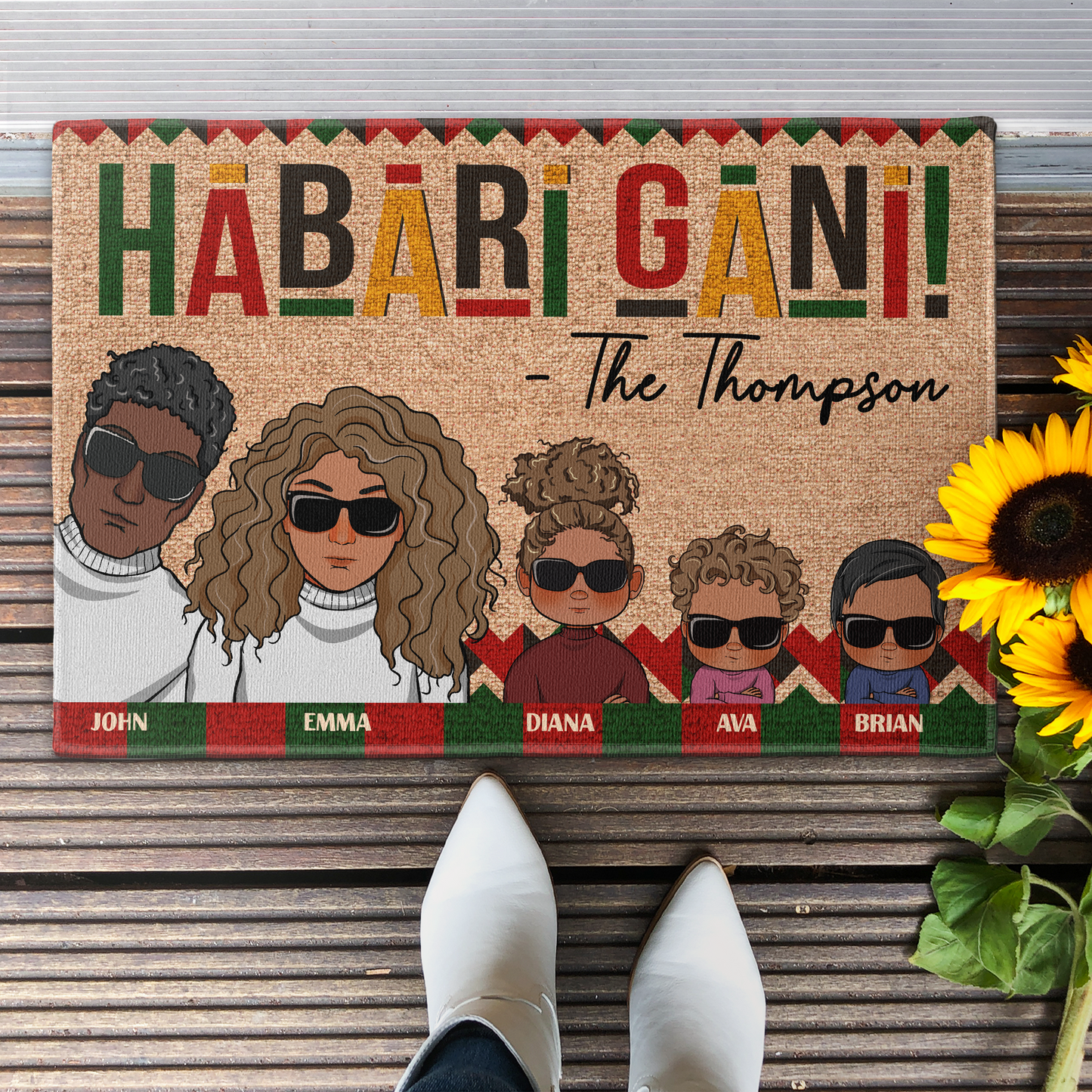 Habari Gani! - Personalized Doormat