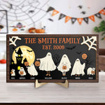 Halloween Ghost Family - Personalized 2 Layers Wooden Plaque
