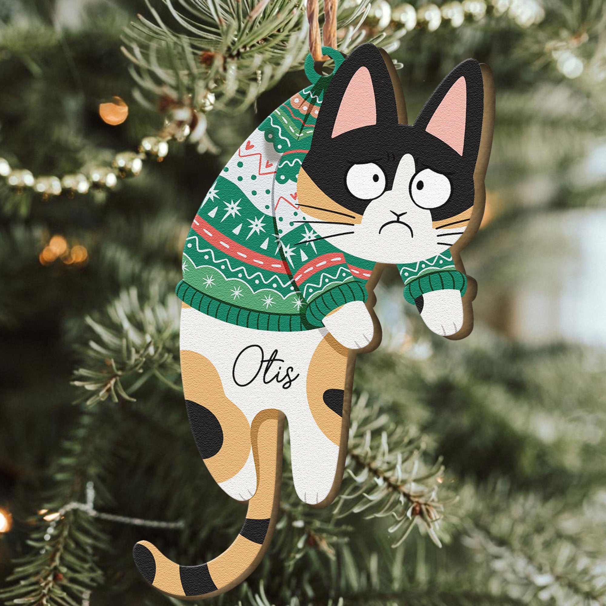 Hanging Cats - Personalized Cat Ornament