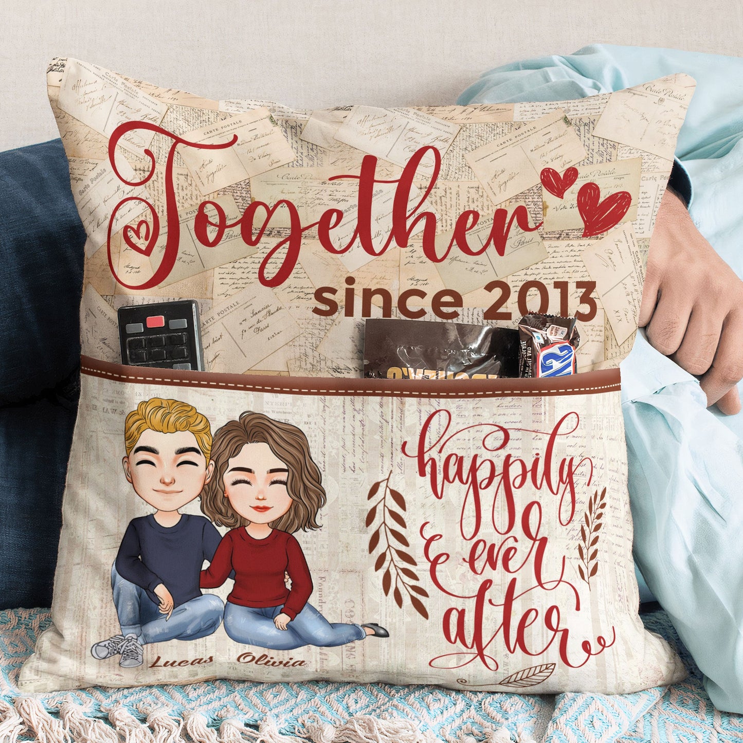 Happily Ever After - Personalized Pocket Pillow (Insert Included)