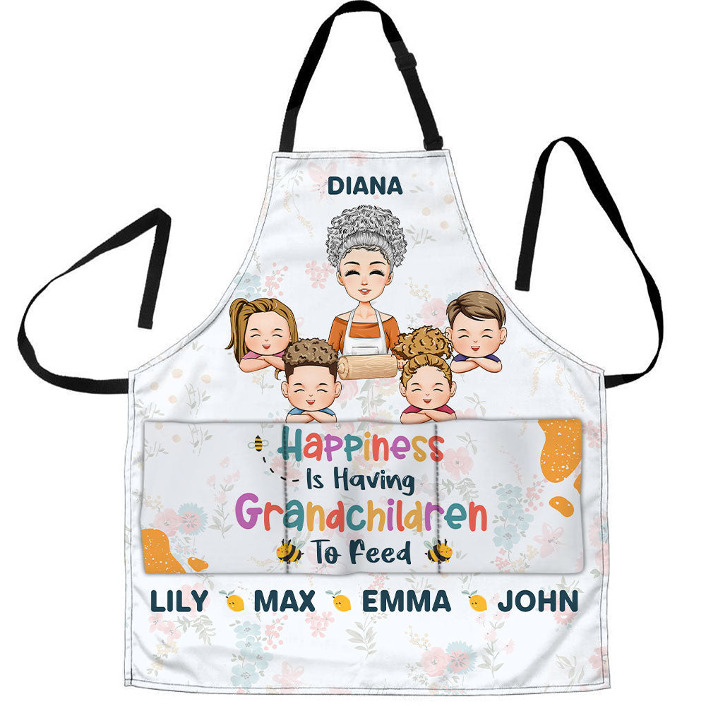 Happiness Is Having Grandchildren To Feed - Personalized Apron