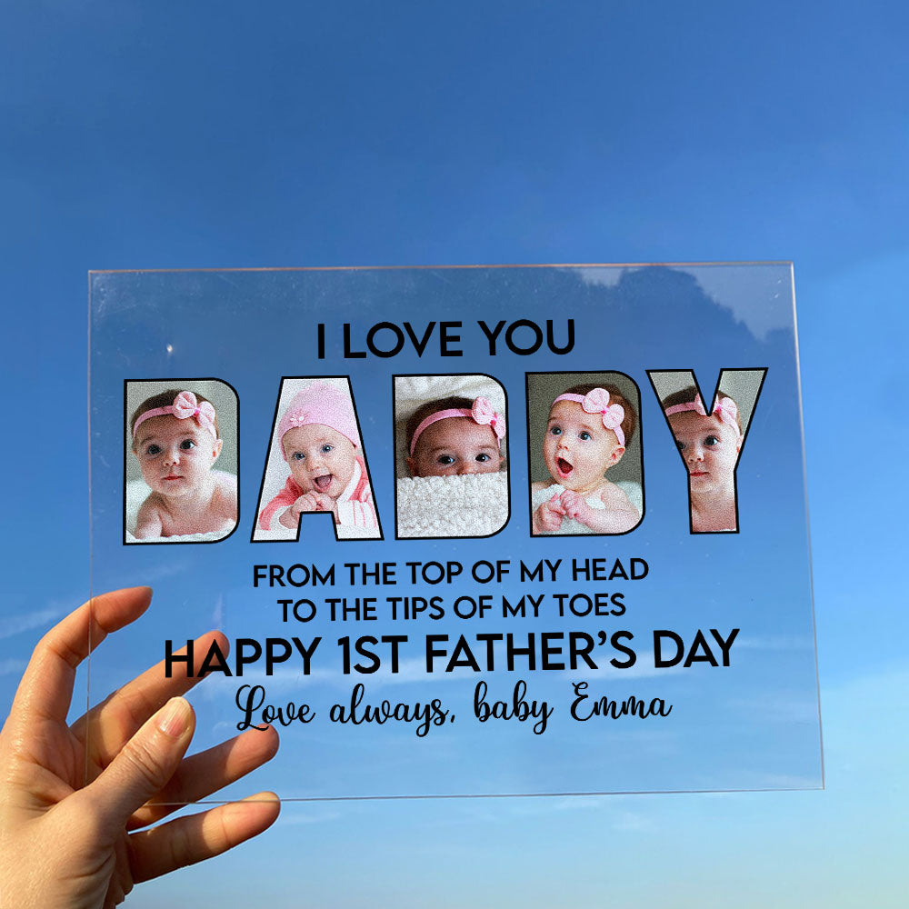 Happy 1st Father's Day - Personalized Acrylic Photo Plaque