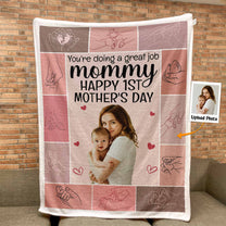 Happy 1St Mother's Day - Personalized Photo Blanket