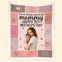 Happy 1St Mother's Day - Personalized Photo Blanket