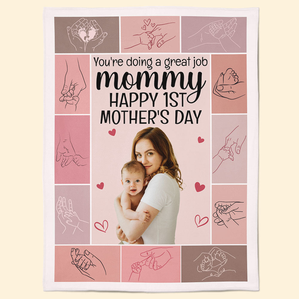 Happy 1St Mother's Day - Personalized Photo Blanket