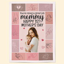 Happy 1St Mother's Day - Personalized Photo Blanket