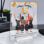Happy Birthday Bestie - Personalized Acrylic Plaque - Birthday Friendship Gift For Besties, BFF, Soul Sisters