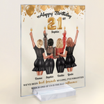 Happy Birthday Bestie - Personalized Acrylic Plaque - Birthday Friendship Gift For Besties, BFF, Soul Sisters