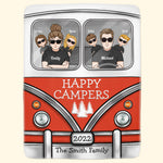 Happy Campers - Personalized Blanket - Birthday, Camping Gift For Family Members, Campers