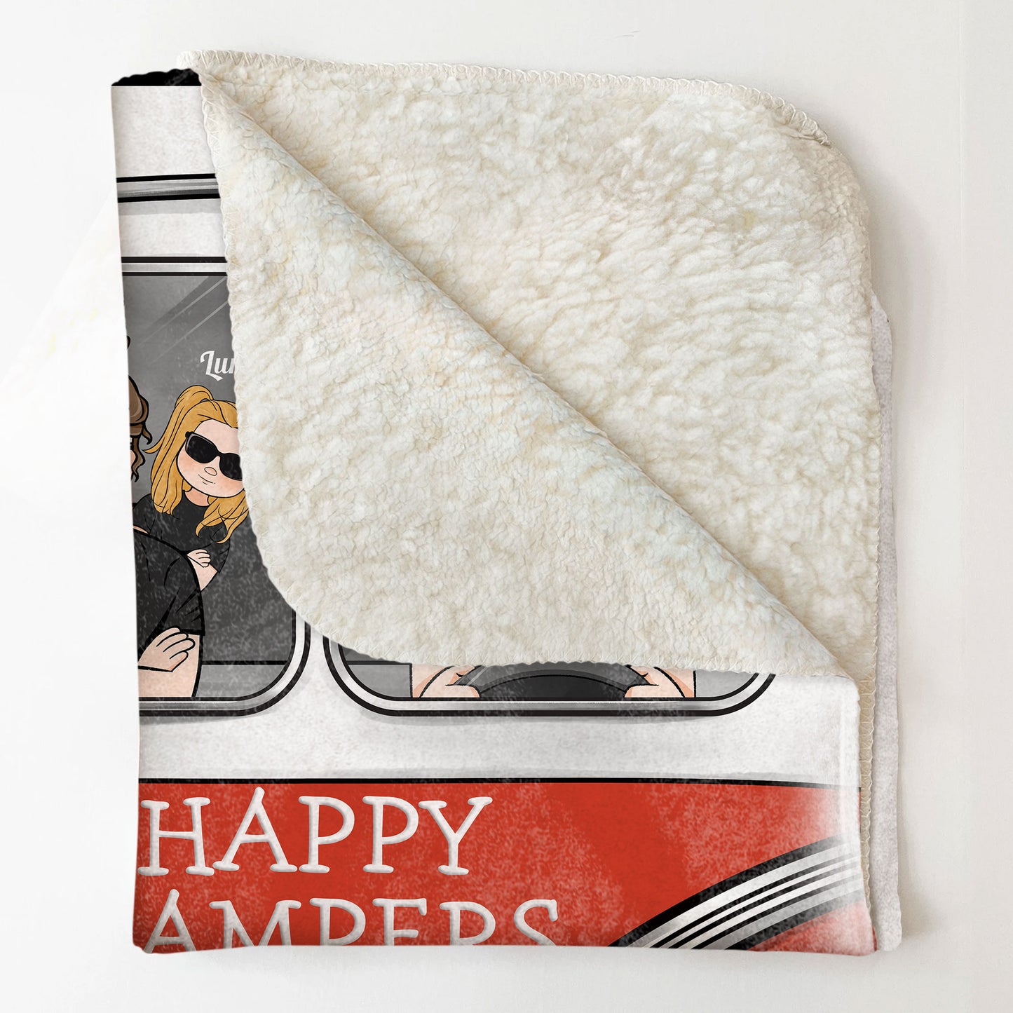 Happy Campers - Personalized Blanket - Birthday, Camping Gift For Family Members, Campers