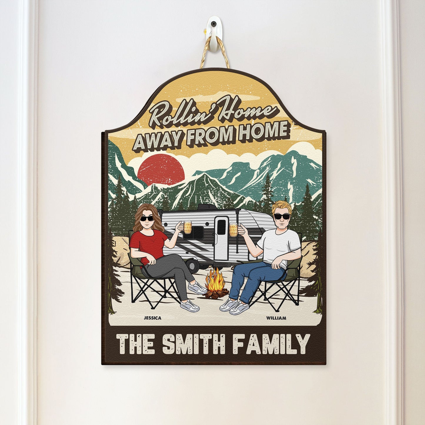 Happy Campers- Personalized Custom Shaped Wood Sign