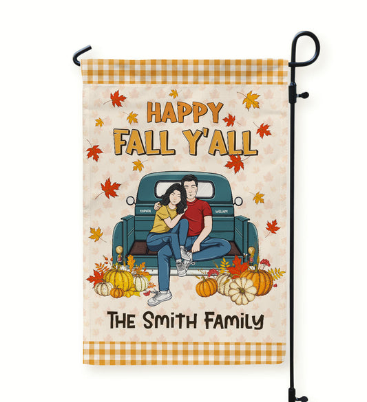 Happy Fall Y'All - Personalized Flag - Fall Season Gift For Family - Home Decoration, Autumn Outdoor Decor