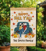 Happy Fall Y'All - Personalized Flag - Fall Season Gift For Family - Home Decoration, Autumn Outdoor Decor