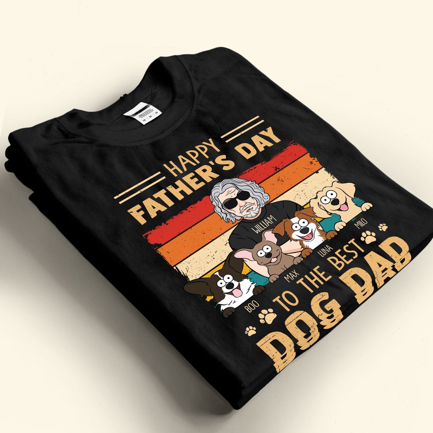 Happy Father's Day To The Best Dog Dad - Personalized Shirt