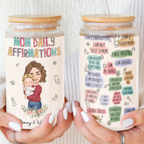 Happy First Mother'S Day Mom Daily Affirmations - Personalized Clear Glass Can