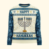 Happy Hannukah - Personalized Ugly Sweater