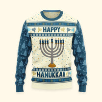 Happy Hannukah - Personalized Ugly Sweater