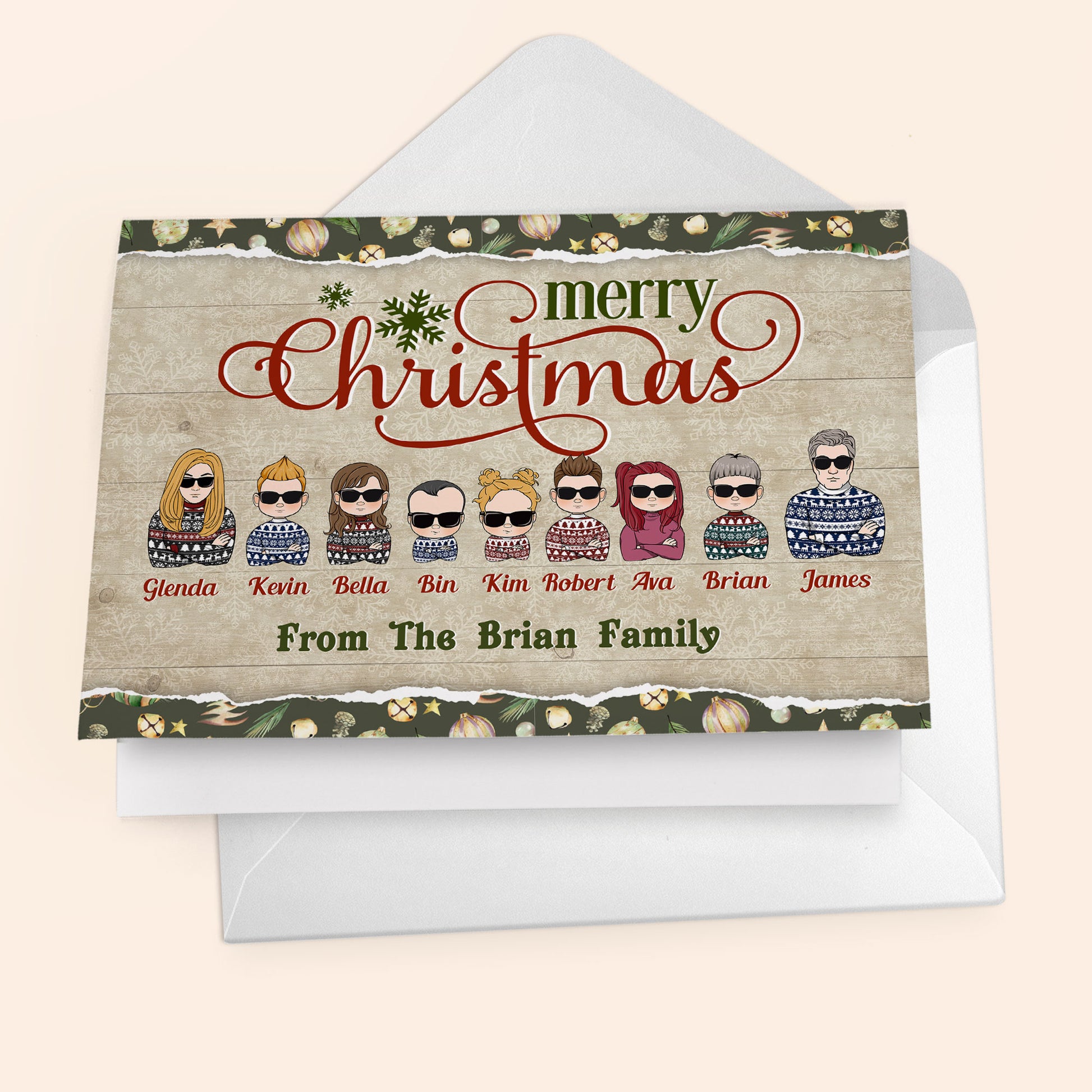 Happy Holidays - Personalized Folded Card - Christmas Gift For Family Members, Friends, Neighbors